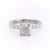Cushion Cut Lab Diamond Stone Set Shoulders With Hidden Halo