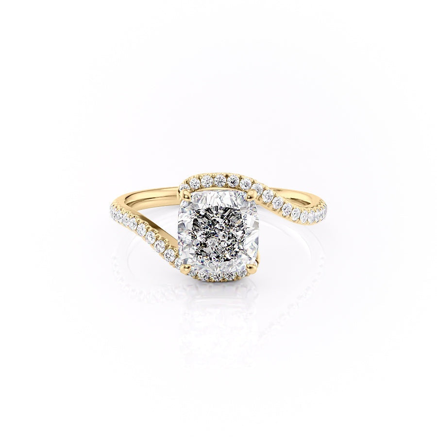 Cushion Cut Lab Diamond Twist Ring