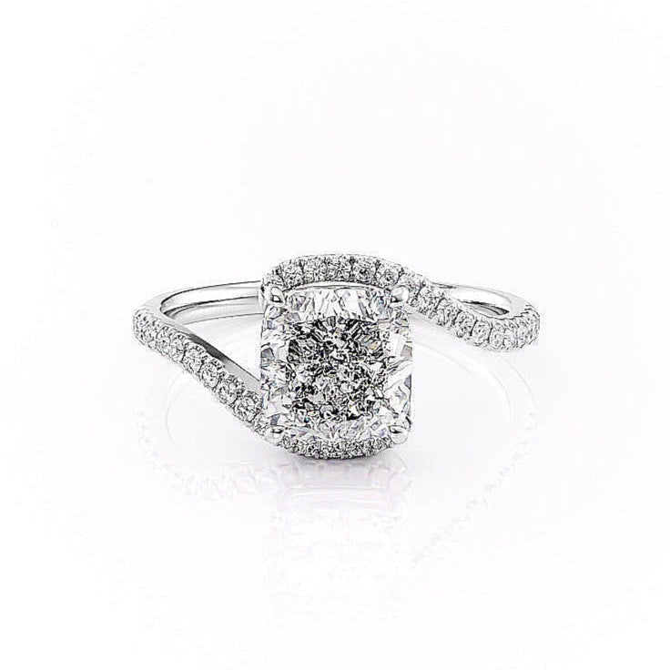 Cushion Cut Lab Diamond Twist Ring
