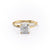 Cushion Cut Lab Diamond Twisted Shoulder Set Ring With Hidden Halo