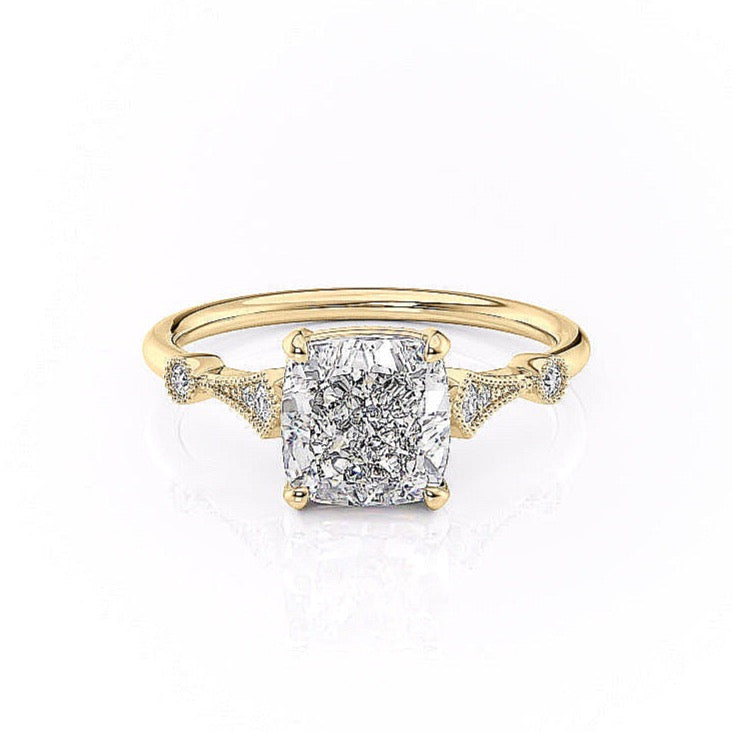 Cushion Cut Lab Diamond Vintage Design