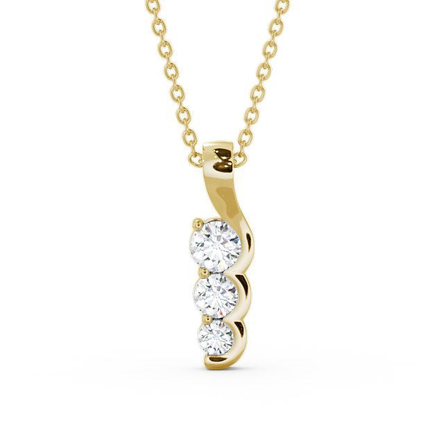 Drop 3 Stone Pendant 0.75ct