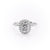 Elongated Cushion Cut Lab Diamond Engagement Ring, Classic Halo