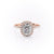 Elongated Cushion Cut Lab Diamond Engagement Ring, Classic Halo