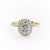 Elongated Cushion Cut Lab Diamond Engagement Ring, Classic Halo