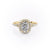 Elongated Cushion Cut Lab Diamond Engagement Ring, Halo With Split Shank