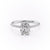 Elongated Cushion Cut Lab Diamond Engagement Ring, Hidden Halo