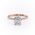 Elongated Cushion Cut Lab Diamond Engagement Ring, Hidden Halo