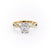 Elongated Cushion Cut Lab Diamond Engagement Ring, Twisted Stone Set Band