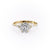 Elongated Cushion Cut Lab Diamond Shoulder Set Ring Vintage Design