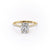 Elongated Cushion Cut Lab Diamond Shoulder Set Ring With Hidden Halo