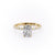 Elongated Cushion Cut Lab Diamond Shoulder Set Ring With Hidden Halo