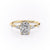 Elongated Cushion Cut Lab Diamond Shoulder Set Ring With Hidden Halo