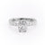 Elongated Cushion Cut Lab Diamond Stone Set Shoulders With Hidden Halo