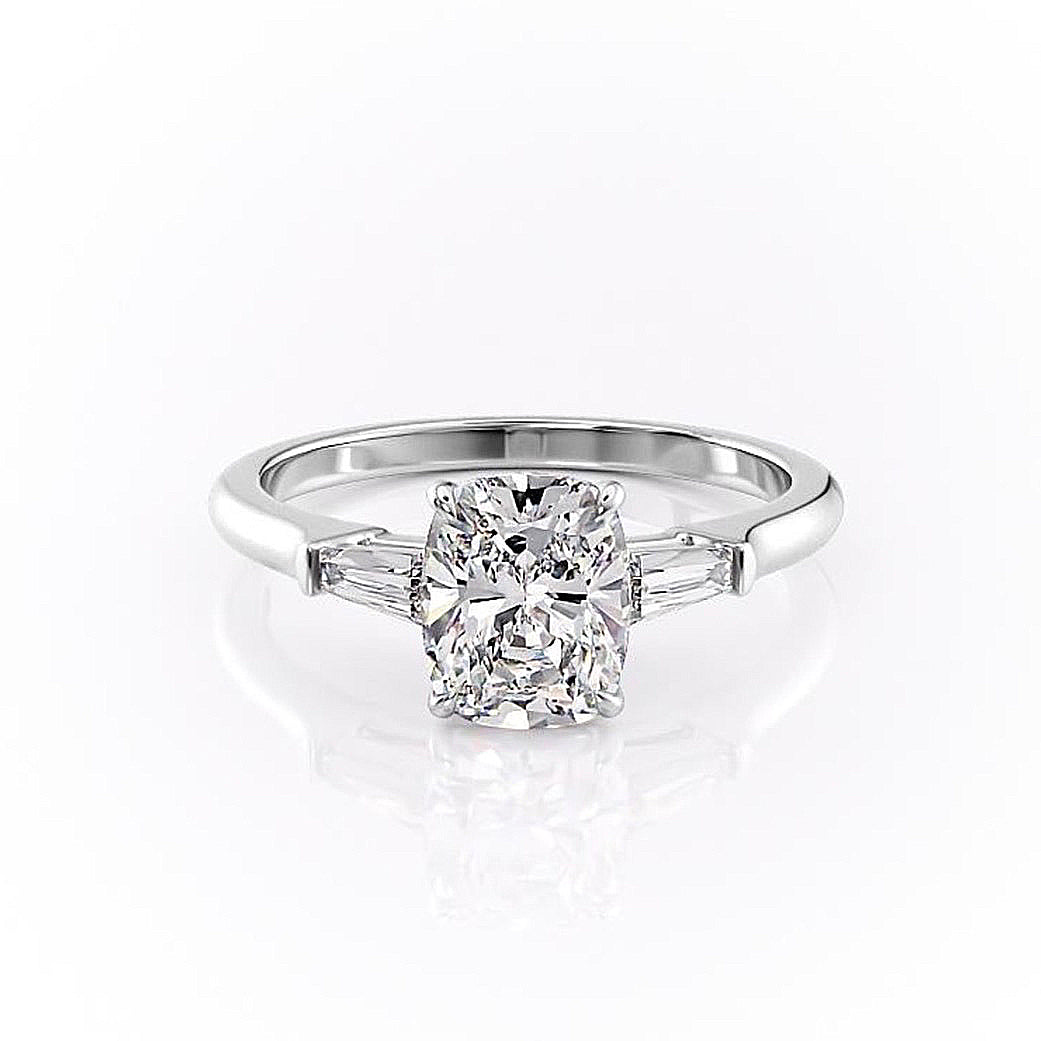 Elongated Cushion Cut Lab Diamond, Traditional Classic Design