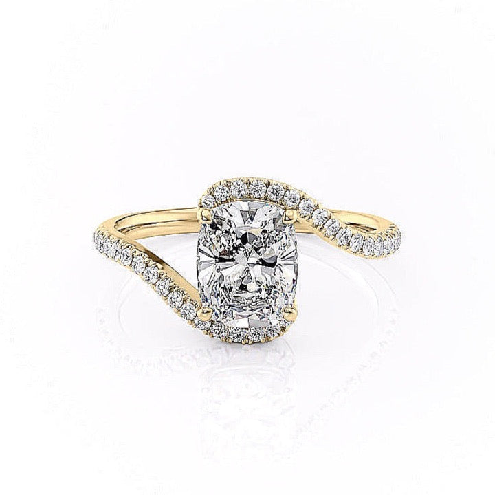 Elongated Cushion Cut Lab Diamond Twist Ring