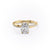 Elongated Cushion Cut Lab Diamond Twisted Shoulder Set Ring With Hidden Halo