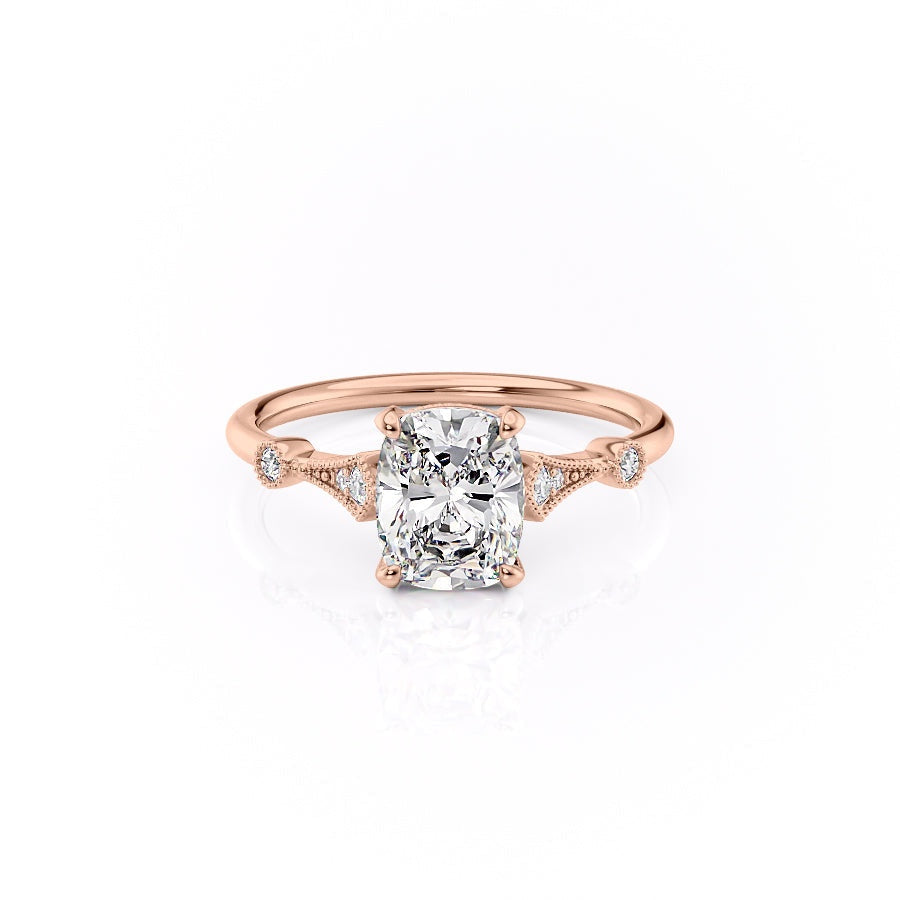 Elongated Cushion Cut Lab Diamond Vintage Design