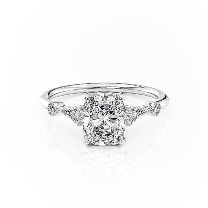 Elongated Cushion Cut Lab Diamond Vintage Design