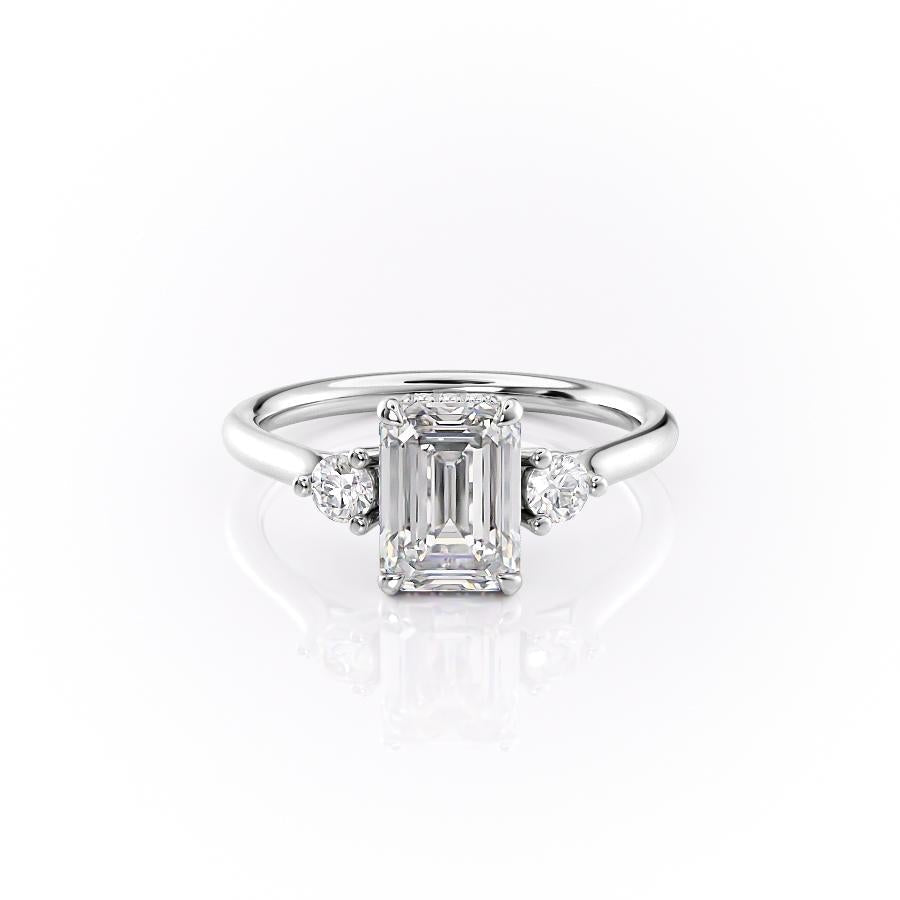 Emerald Cut Lab Diamond 3 Stone Ring