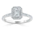 Emerald Cut Lab Diamond Engagement Ring, Classic Halo