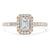 Emerald Cut Lab Diamond Engagement Ring, Classic Halo