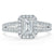 Emerald Cut Lab Diamond Engagement Ring, Classic Halo with Split Shank