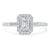 Emerald Cut Lab Diamond Engagement Ring, Classic Halo