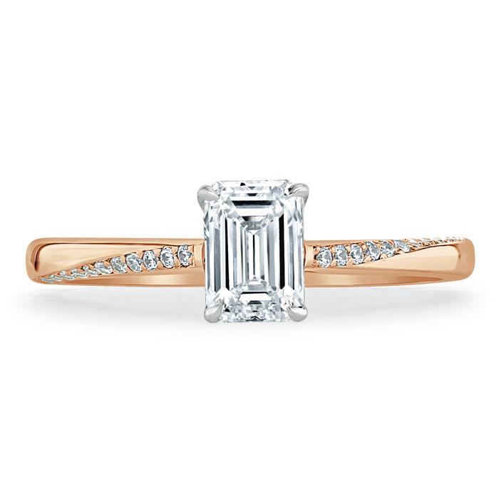 Emerald Cut Lab Diamond Engagement Ring, Classic Style
