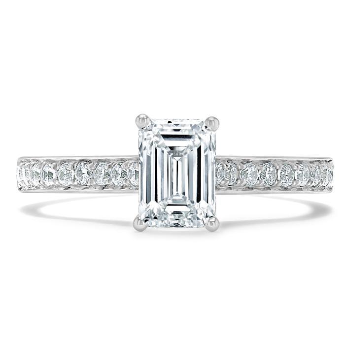 Emerald Cut Lab Diamond Engagement Ring, Classic Style
