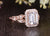 Emerald Cut Lab Diamond Engagement Ring, Floral Art Deco Halo Design