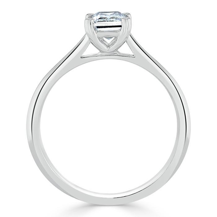 Emerald Cut Lab Diamond Engagement Ring, Tiffany Style