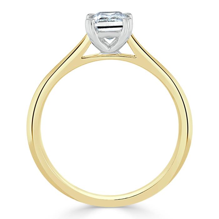 Emerald Cut Lab Diamond Engagement Ring, Tiffany Style