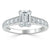 Emerald Cut Lab Diamond Engagement Ring, Tiffany Style