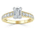 Emerald Cut Lab Diamond Engagement Ring, Tiffany Style