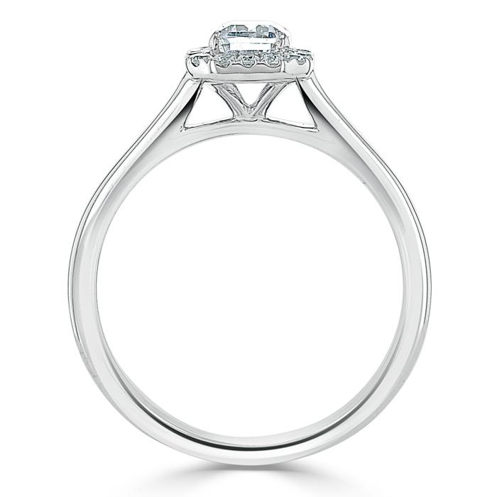 Emerald Cut Lab Diamond Halo Engagement Ring