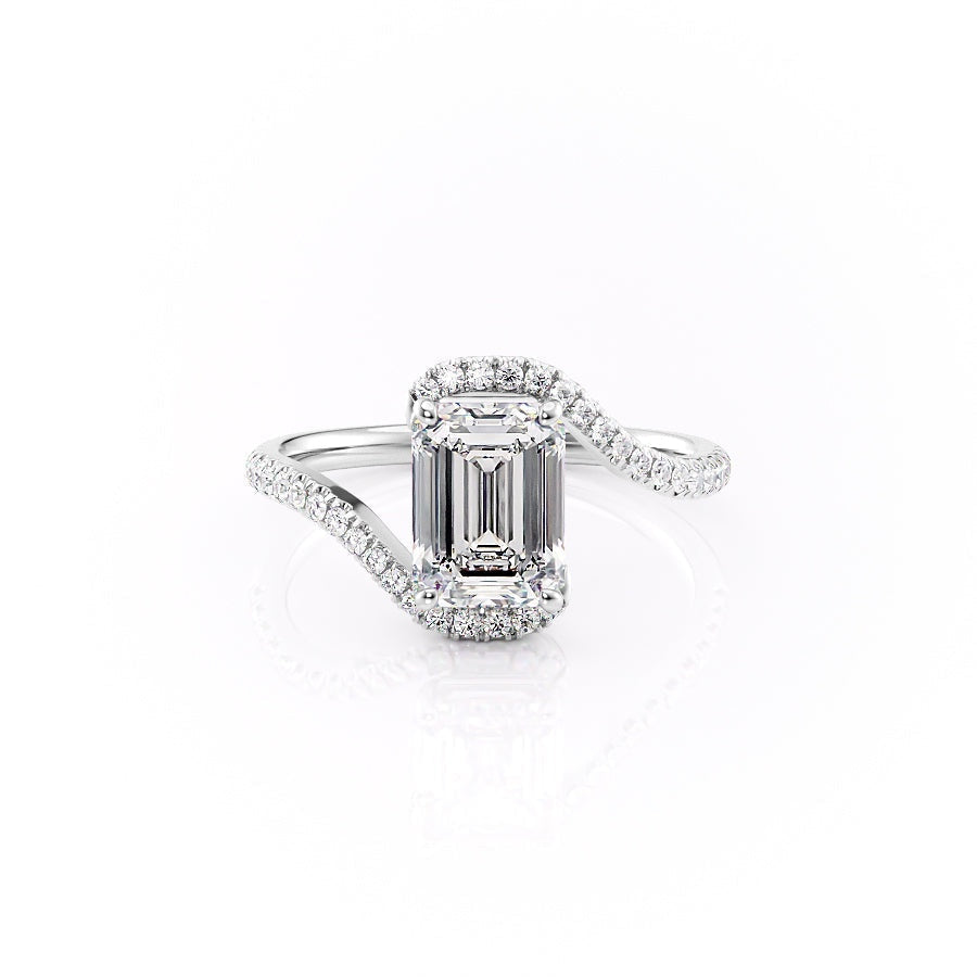 Emerald Cut Lab Diamond Twist Ring