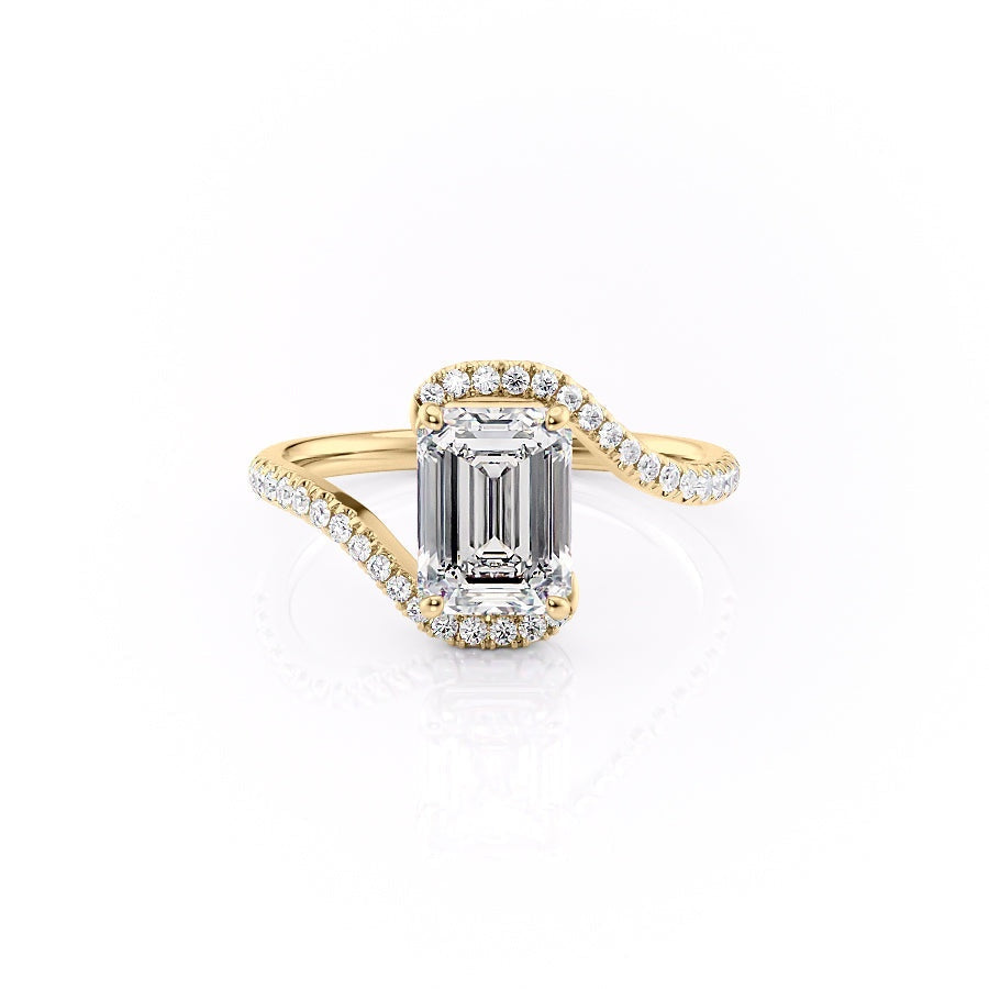 Emerald Cut Lab Diamond Twist Ring