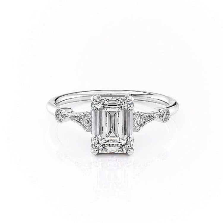 Emerald Cut Lab Diamond Vintage Design