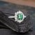 Emerald & Lab Diamond Cocktail Ring, Vintage Inspired