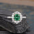 Emerald & Lab Diamond Cocktail Ring, Vintage Inspired