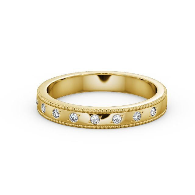 Half Eternity Ring, Round Cut, Milgrain Edge