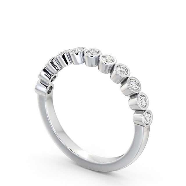 Half Eternity Ring, Round Cut Rub-Over
