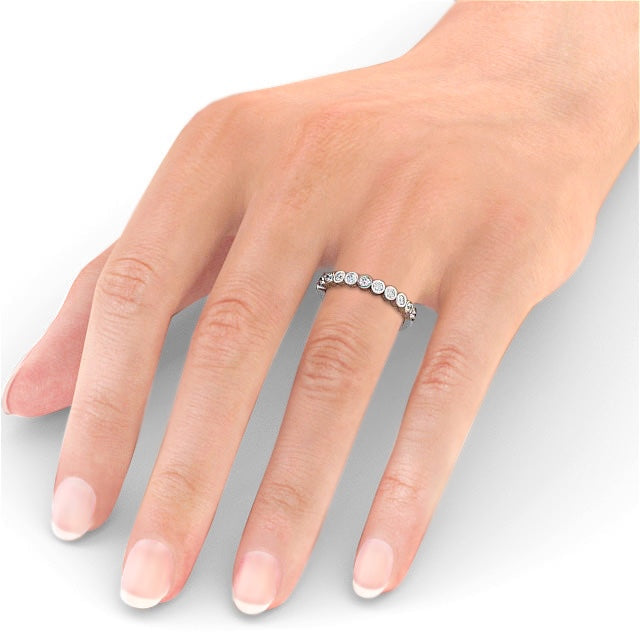 Half Eternity Ring, Round Cut Rub-Over