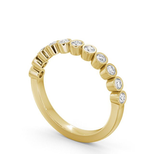 Half Eternity Ring, Round Cut Rub-Over