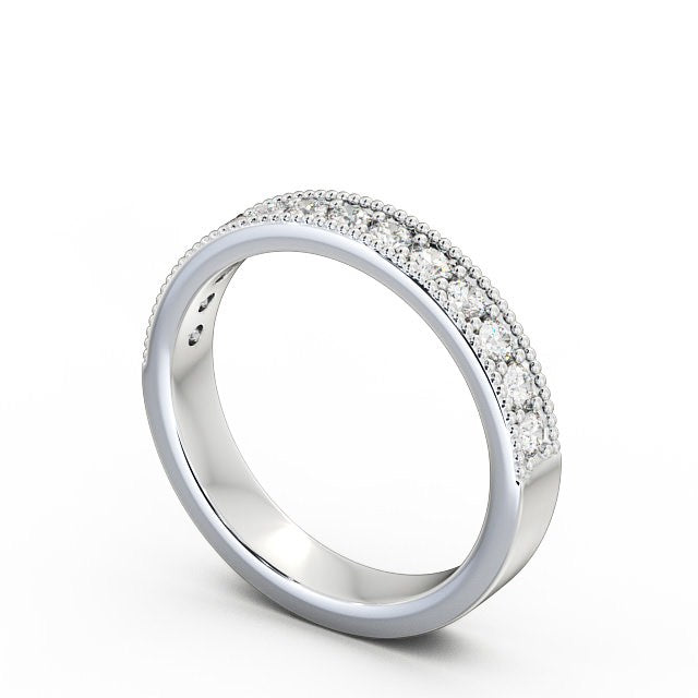 Half Eternity Ring, Vintage Design, Milgrain Edge