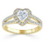 Heart Cut Lab Diamond Engagement Ring, Classic Halo