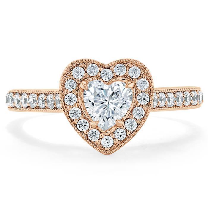 Heart Cut Lab Diamond Engagement Ring, Classic Halo