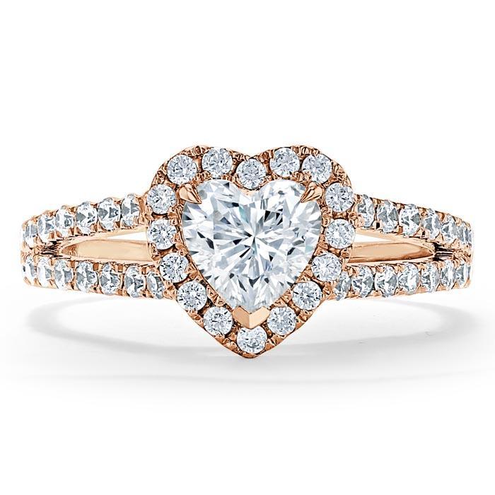 Heart Cut Lab Diamond Engagement Ring, Classic Halo