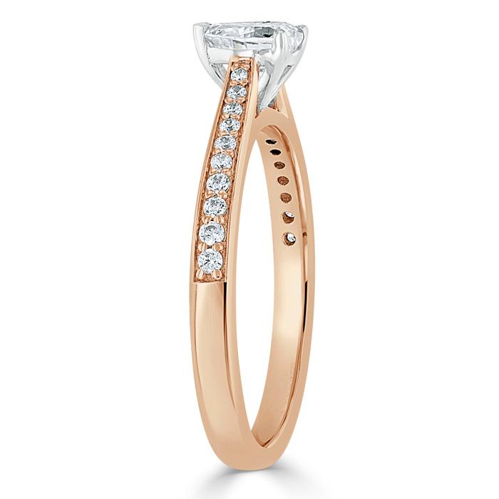 Heart Cut Lab Diamond Engagement Ring, Classic Style